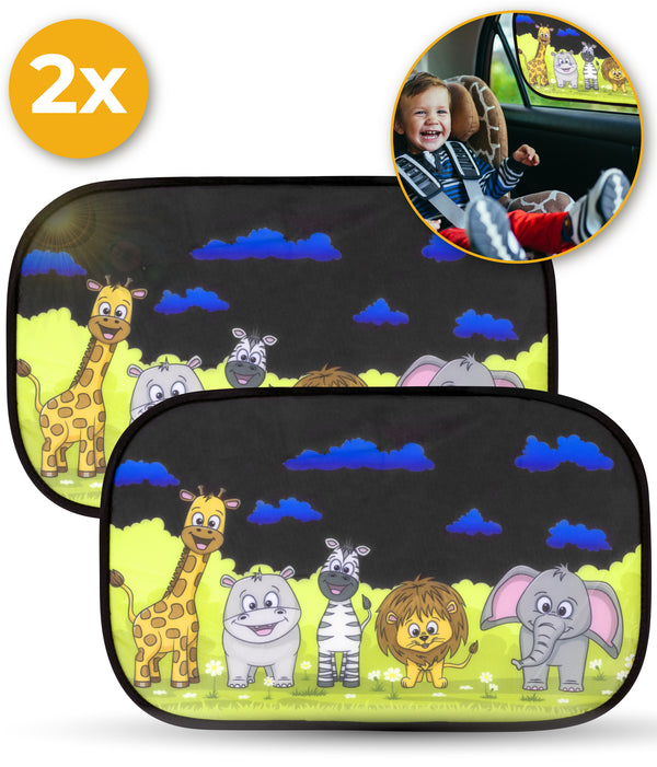 Zonnescherm voor Auto Baby- 2 Stuks Dieren