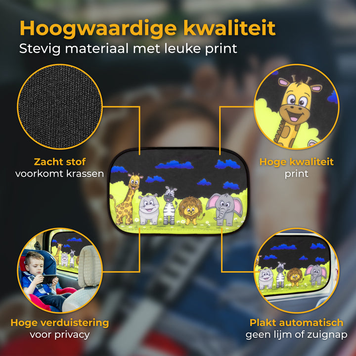 Zonnescherm voor Auto - 2 Stuks Dieren