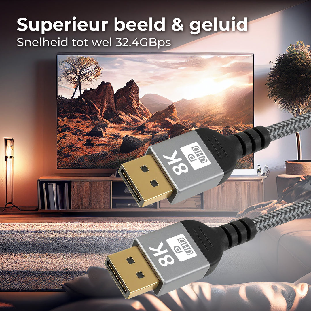 Displayport Kabel 1 Meter Grijs