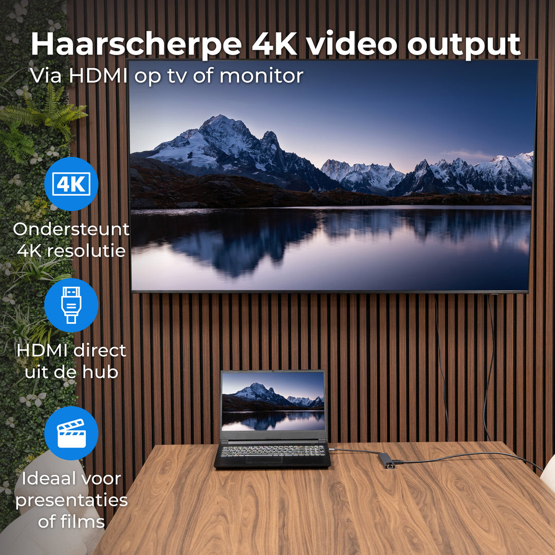 USB C HUB Ethernet 3.0 - 8 Poorten