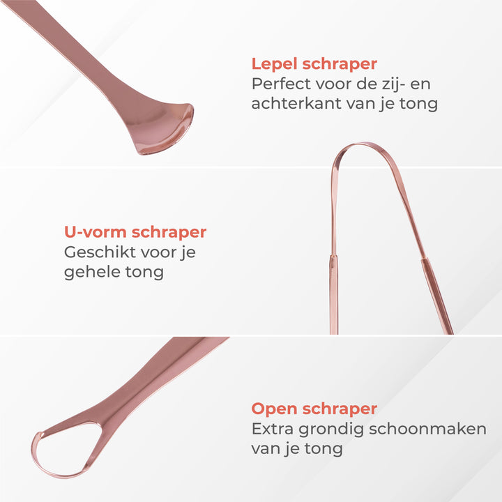 Tongschraper Set - 3 delig Rose