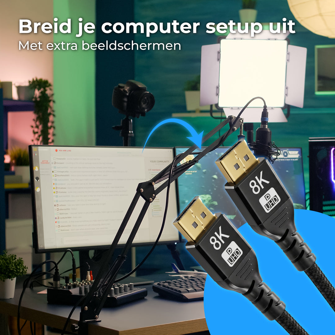 Displayport Kabel 1 Meter Zwart