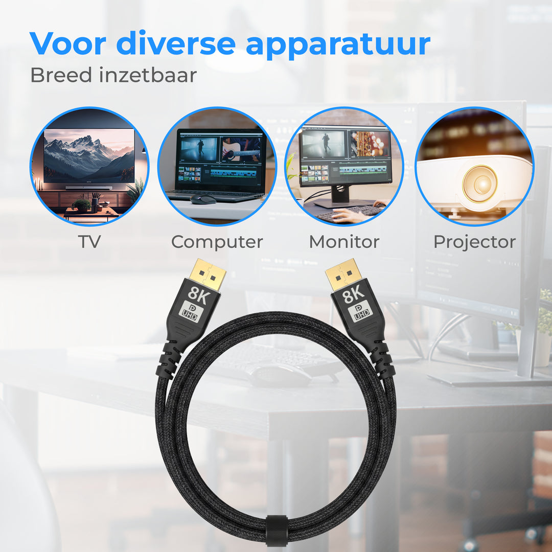 Displayport Kabel 1 Meter Zwart