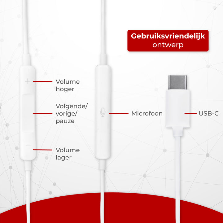 Oortjes met Draad - USB-C Aansluiting