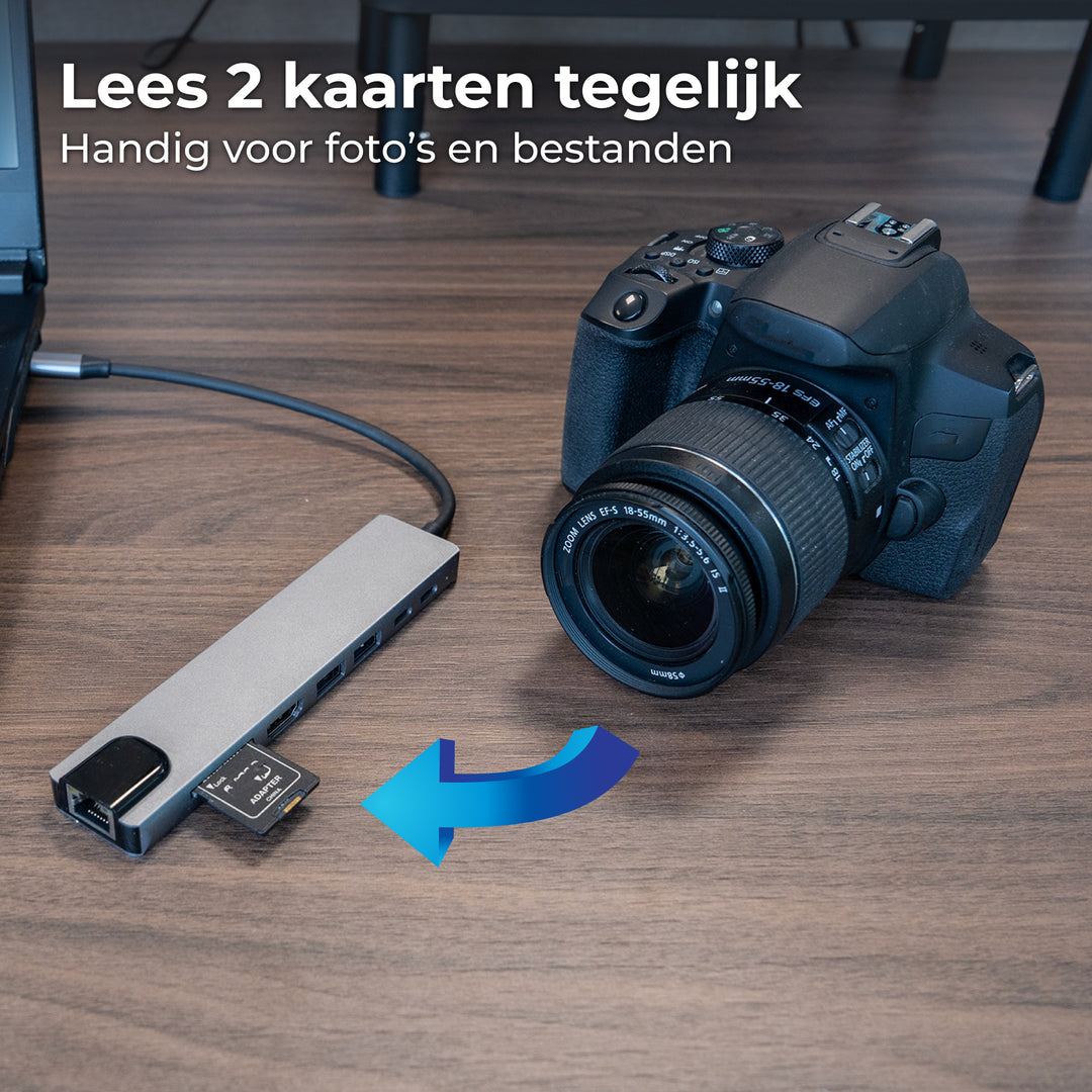 USB C HUB Ethernet 3.0 - 8 Poorten