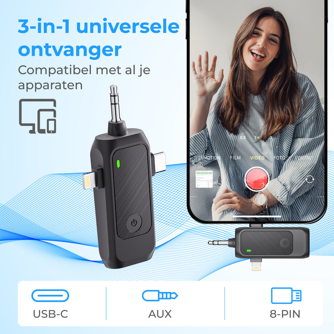 Draadloze Microfoon Set incl Windshields