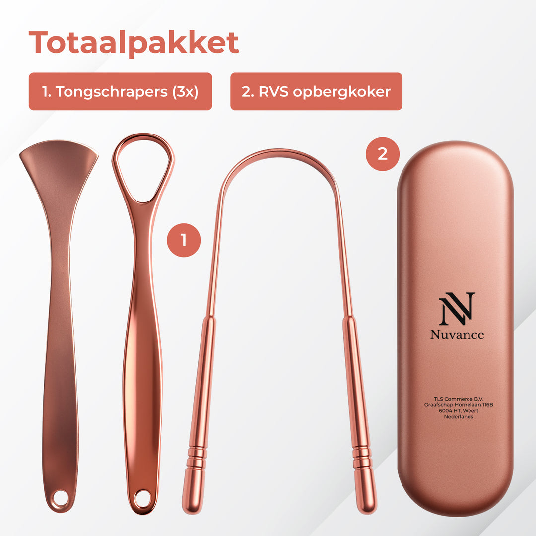 Tongschraper Set - 3 delig Rose
