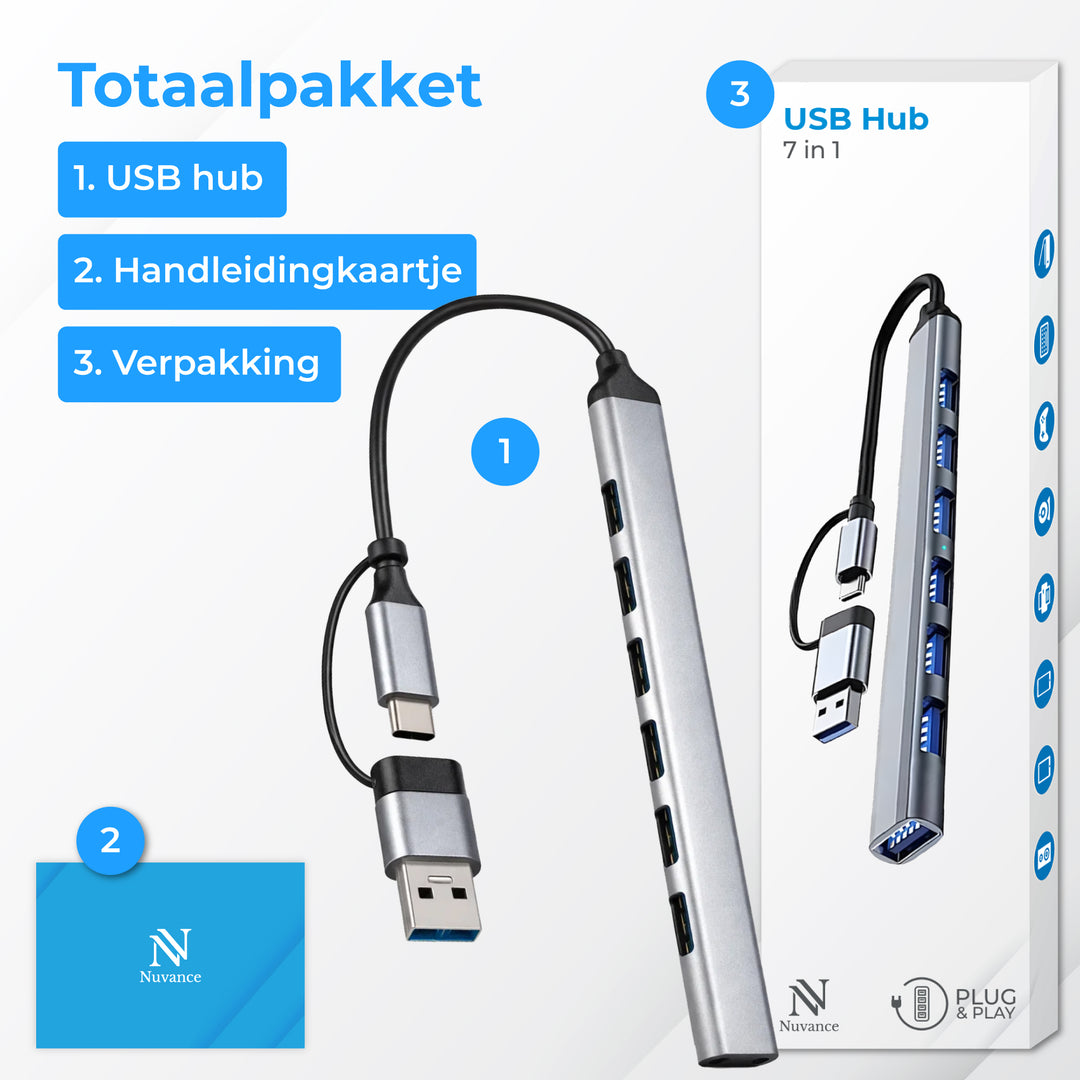 USB HUB 3.0 - 7 Poorten