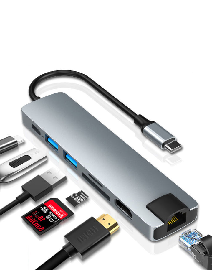 7 in 1 usb hub met aansluitingen