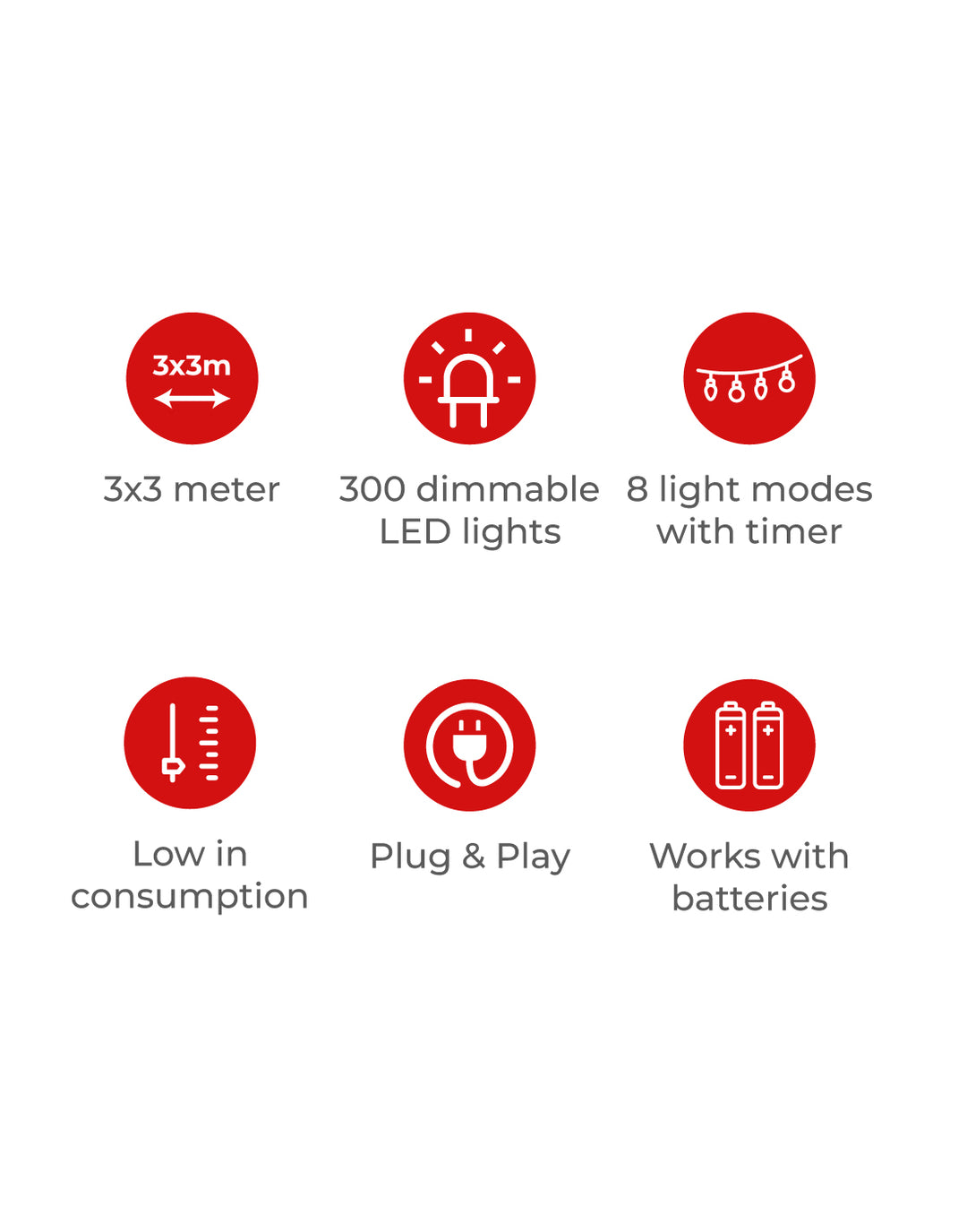 Dimbaar LED Lichtgordijn - 3x3m